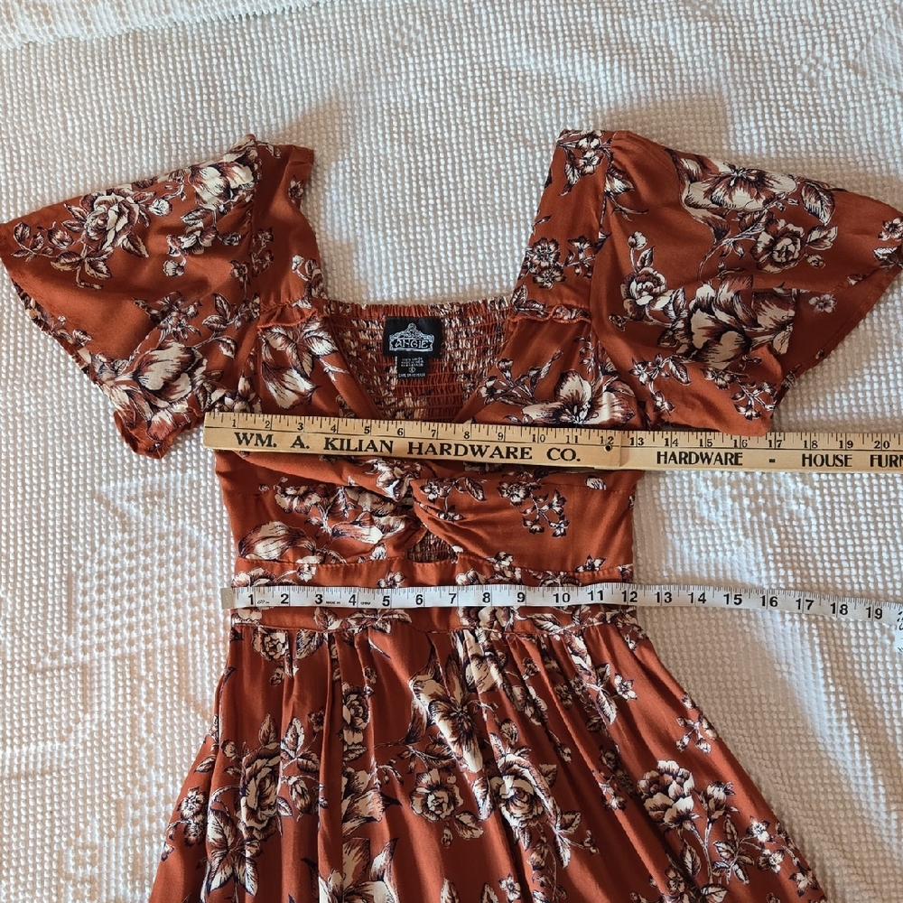 Floral Rust Dress Small - Picture 4 of 12